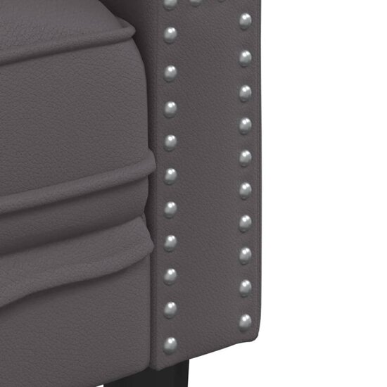 2-delige Loungeset Chesterfield-stijl kunstleer grijs
