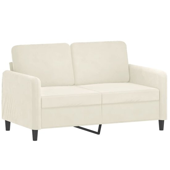 3-Delige Loungeset Met Kussens Fluweel Kleurig Cr&egrave;me
