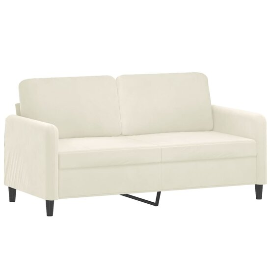 3-Delige Loungeset Met Kussens Fluweel Kleurig Cr&egrave;me