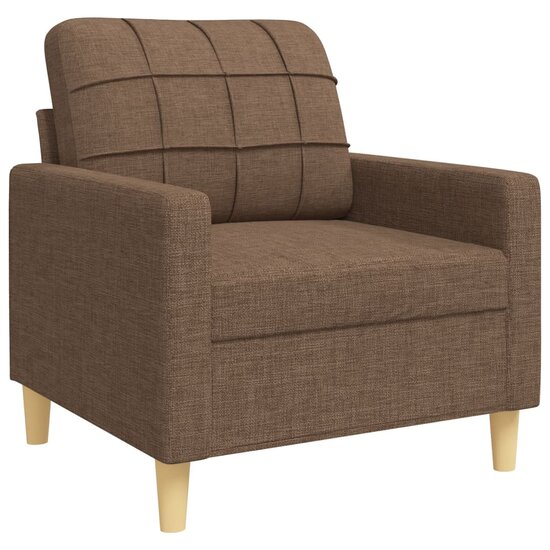 3-Delige Loungeset Met Sierkussens Stof Bruin