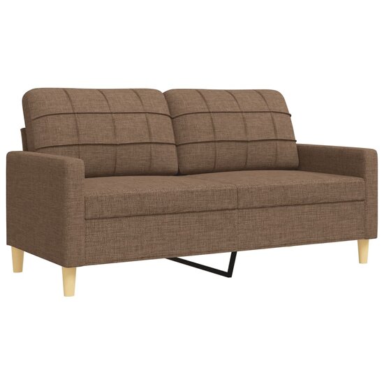 3-Delige Loungeset Met Sierkussens Stof Bruin