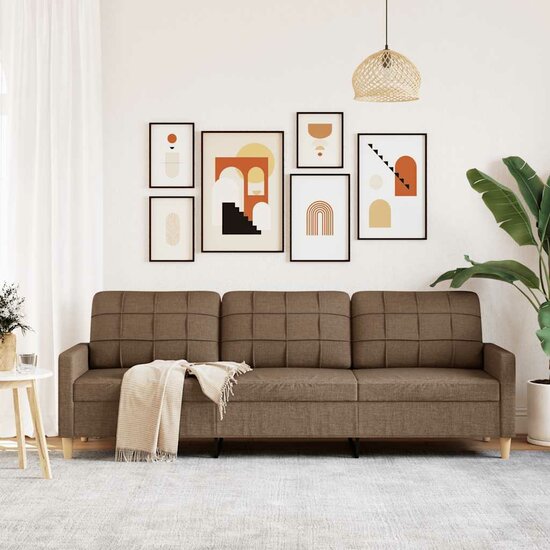 Driezitsbank Stof 210 cm Bruin