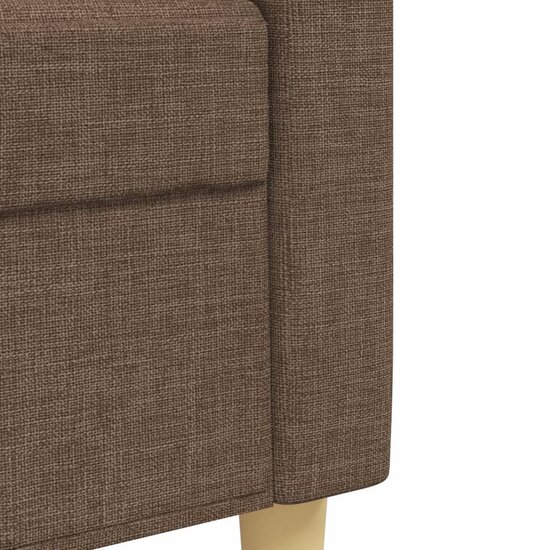 4-Delige Loungeset Met Voetenbank En Kussens Stof Bruin