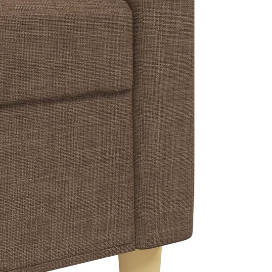 4-Delige Loungeset Stof Bruin Met voetenbank