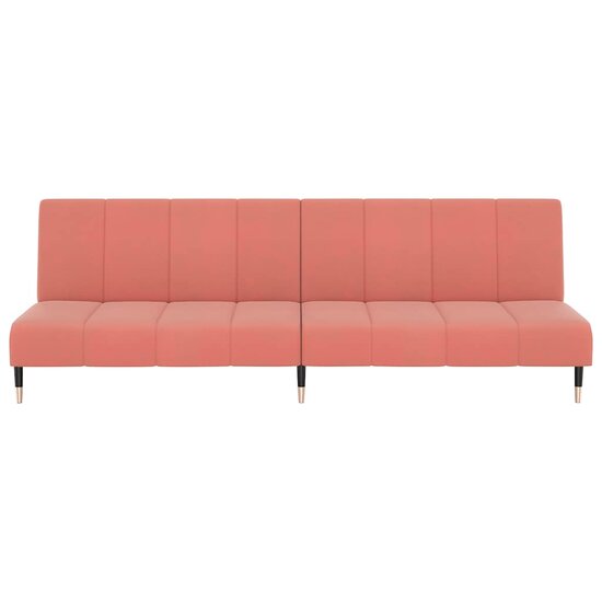 Slaapbank 2-zits fluweel roze