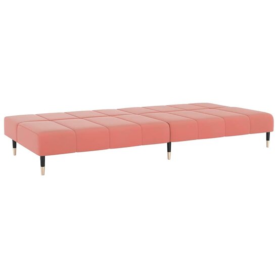 Slaapbank 2-zits fluweel roze