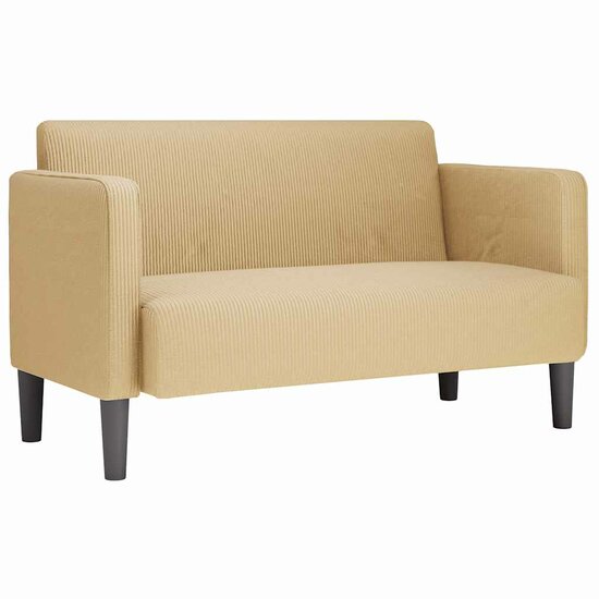Loveseat Bank 109 Cm Corduroy Stof Lichtgroen Grijs Lichtgroengrijs