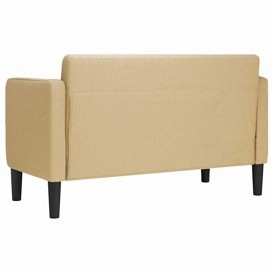 Loveseat Bank 109 Cm Corduroy Stof Lichtgroen Grijs Lichtgroengrijs