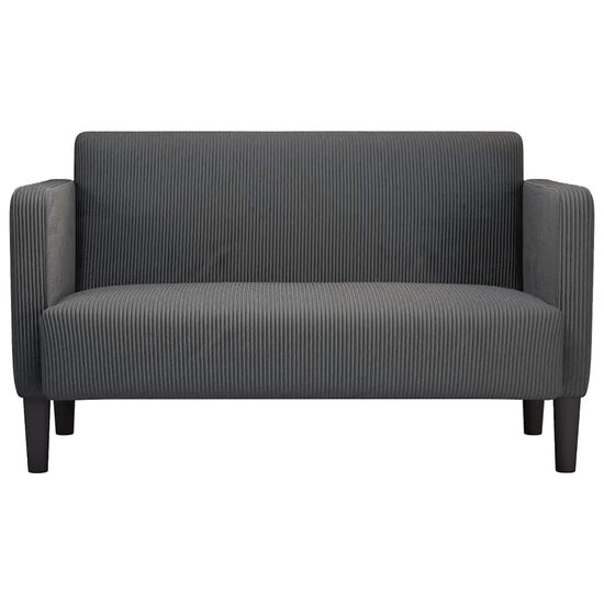 Loveseat Bank 109 Cm Corduroy Stof Donkergrijs