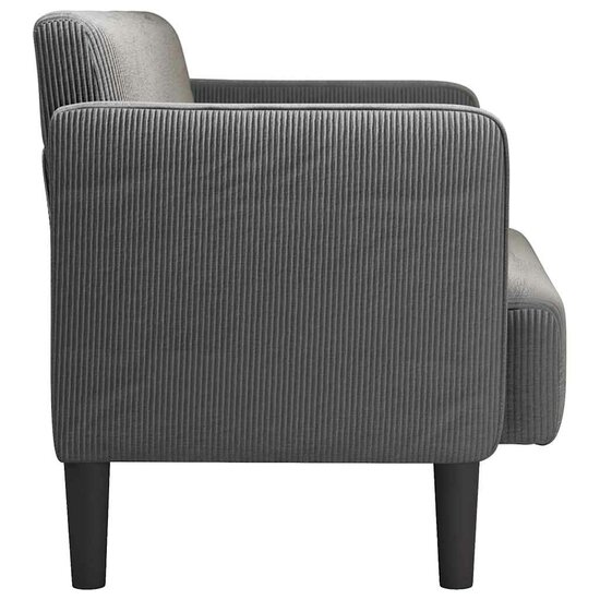 Loveseat Bank 109 Cm Corduroy Stof Donkergrijs