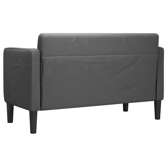 Loveseat Bank 109 Cm Corduroy Stof Donkergrijs