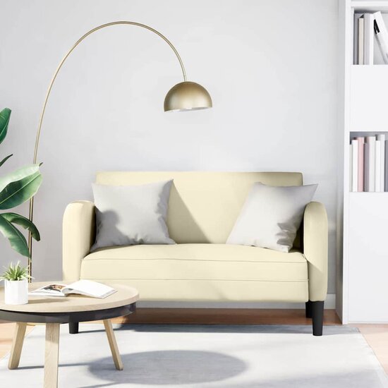 Loveseat Bank 110 Cm Kunstleer Kleurig Cr&egrave;me