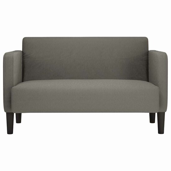 Loveseat Bank 109 Cm Corduroy Stof Lichtgrijs