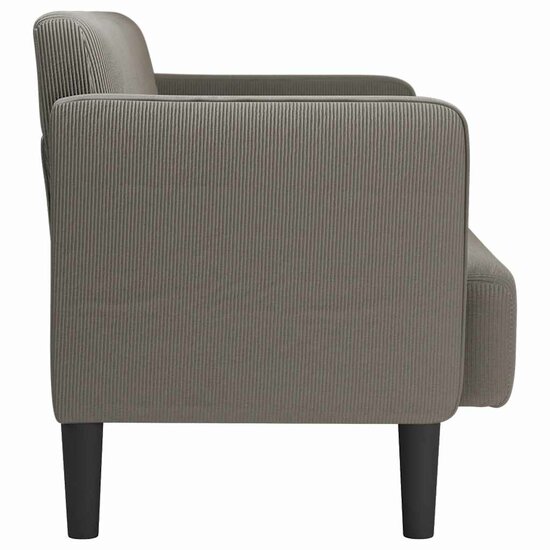 Loveseat Bank 109 Cm Corduroy Stof Lichtgrijs