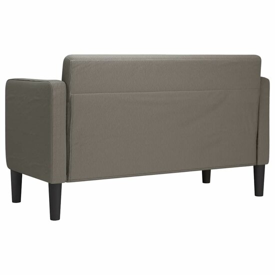 Loveseat Bank 109 Cm Corduroy Stof Lichtgrijs