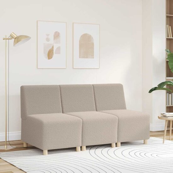 Fauteuil 55 Cm Gekrulde Wolachtige Stof Lichtgrijs