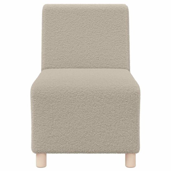 Fauteuil 55 Cm Gekrulde Wolachtige Stof Lichtgrijs