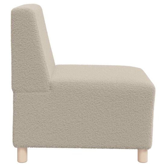 Fauteuil 55 Cm Gekrulde Wolachtige Stof Lichtgrijs