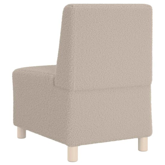 Fauteuil 55 Cm Gekrulde Wolachtige Stof Lichtgrijs