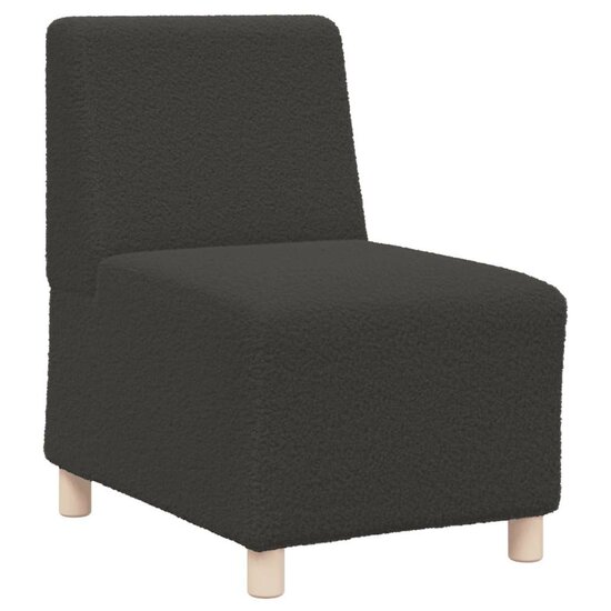 Fauteuil 55 Cm Gekrulde Wolachtige Stof Donkergrijs