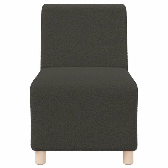 Fauteuil 55 Cm Gekrulde Wolachtige Stof Donkergrijs