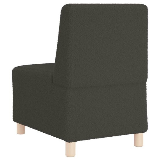 Fauteuil 55 Cm Gekrulde Wolachtige Stof Donkergrijs