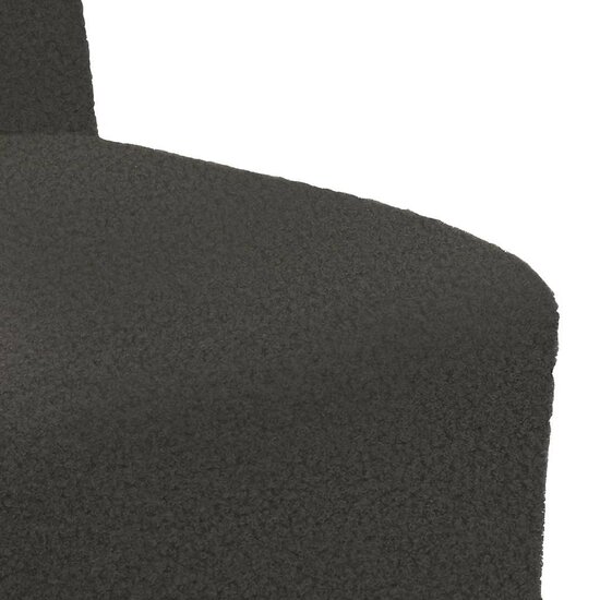 Fauteuil 55 Cm Gekrulde Wolachtige Stof Donkergrijs