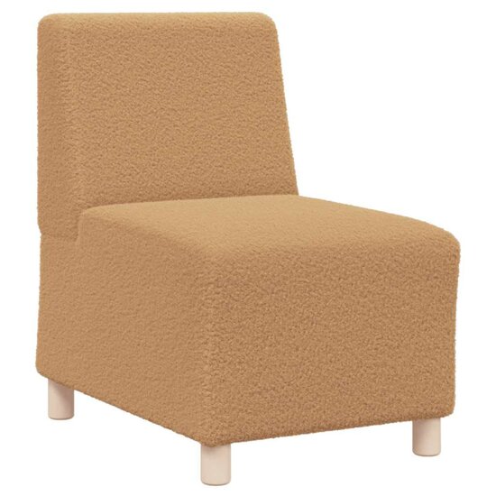 Fauteuil 55 Cm Gekrulde Wolachtige Stof Beige