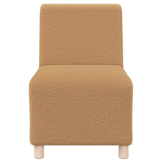 Fauteuil 55 Cm Gekrulde Wolachtige Stof Beige