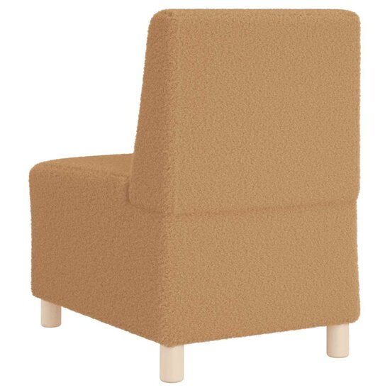 Fauteuil 55 Cm Gekrulde Wolachtige Stof Beige