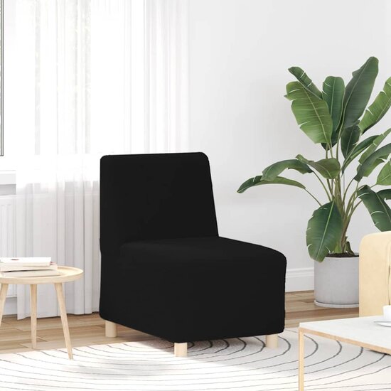Fauteuil 55 Cm Gekrulde Wolachtige Stof Zwart