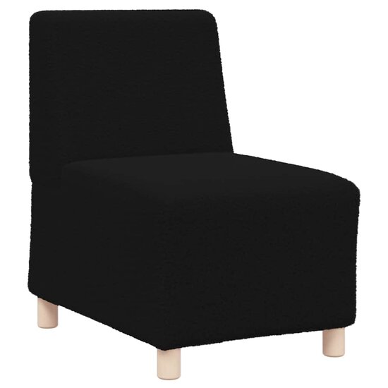 Fauteuil 55 Cm Gekrulde Wolachtige Stof Zwart