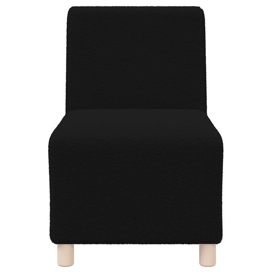 Fauteuil 55 Cm Gekrulde Wolachtige Stof Zwart