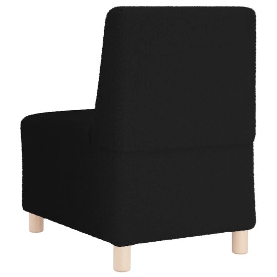 Fauteuil 55 Cm Gekrulde Wolachtige Stof Zwart