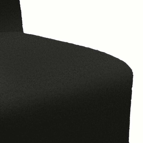 Fauteuil 55 Cm Gekrulde Wolachtige Stof Zwart