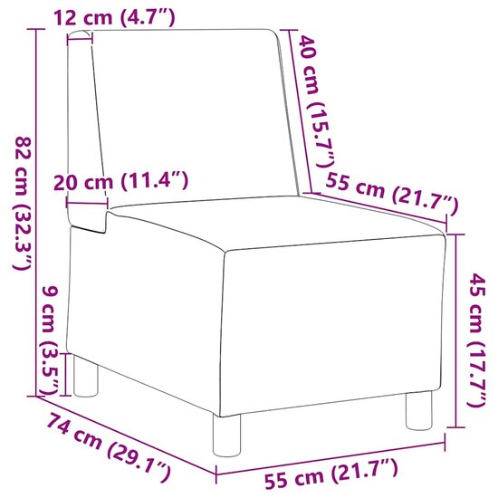Fauteuil 55 Cm Stof Donkergrijs