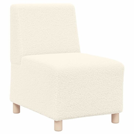 Fauteuil 55 Cm Gekrulde Wolachtige Stof Kleurig Cr&egrave;me