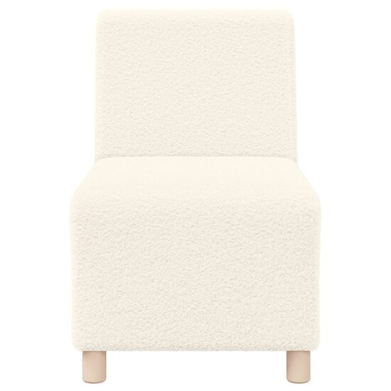 Fauteuil 55 Cm Gekrulde Wolachtige Stof Kleurig Cr&egrave;me