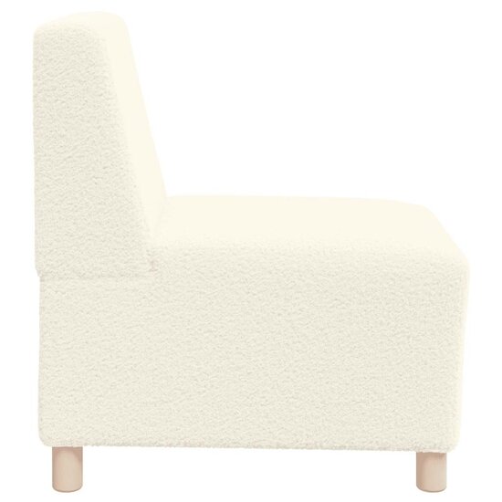 Fauteuil 55 Cm Gekrulde Wolachtige Stof Kleurig Cr&egrave;me