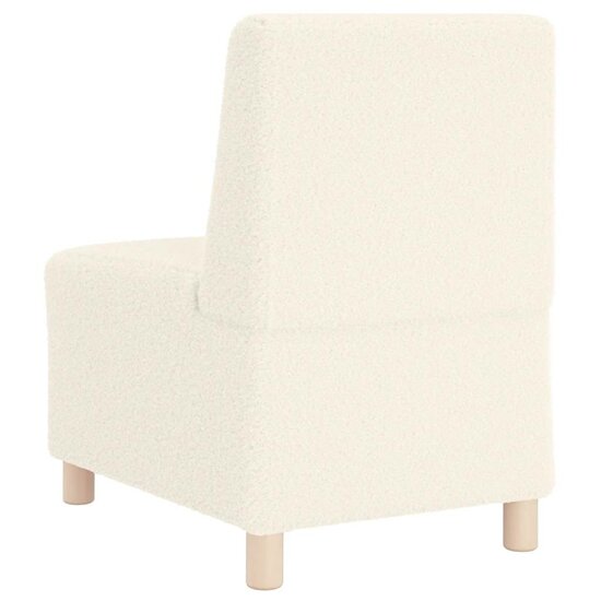 Fauteuil 55 Cm Gekrulde Wolachtige Stof Kleurig Cr&egrave;me