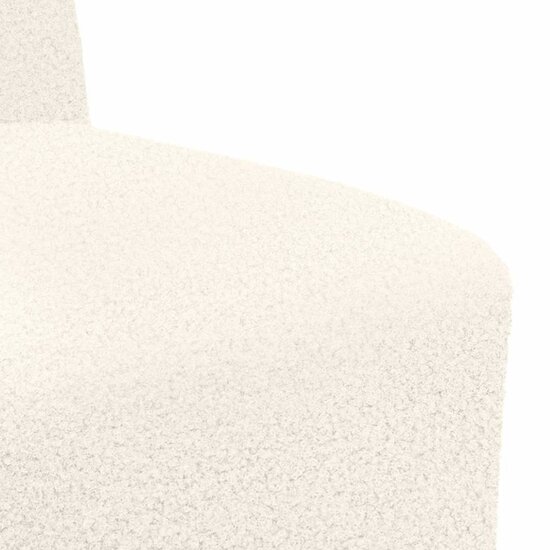 Fauteuil 55 Cm Gekrulde Wolachtige Stof Kleurig Cr&egrave;me