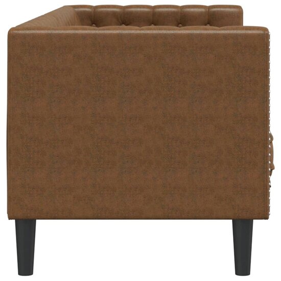 Chesterfield-Stijl Met Bolsters Kunstsu&egrave;de Bruin Driezitsbank