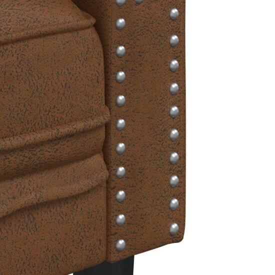 2-delige Loungeset Chesterfield-stijl kunstsu&egrave;de bruin