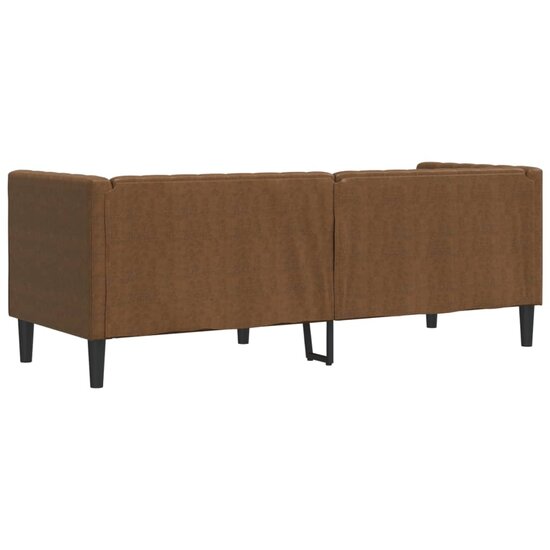 Chesterfield-Stijl Kunstsu&egrave;de Bruin Driezitsbank