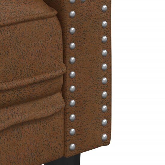 Chesterfield-Stijl Kunstsu&egrave;de Bruin Driezitsbank
