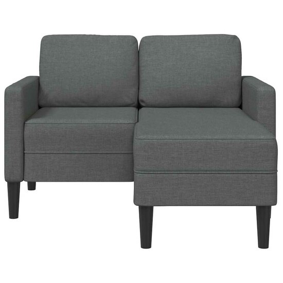 2-Zitsbank Met Ligstoel L-Vormig 125 Cm Stof Donkergrijs
