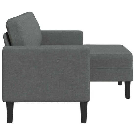 2-Zitsbank Met Ligstoel L-Vormig 125 Cm Stof Donkergrijs
