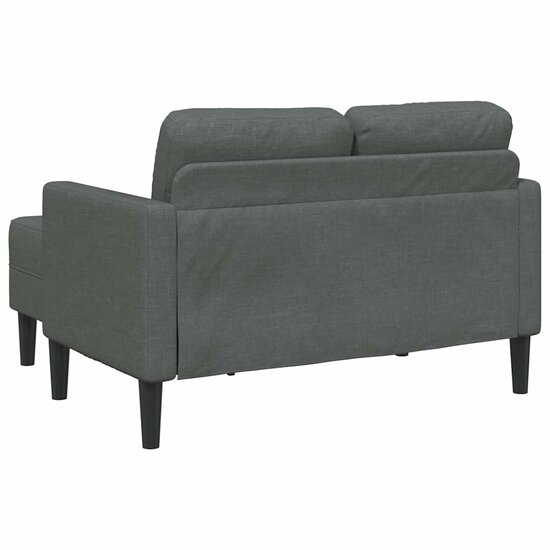 2-Zitsbank Met Ligstoel L-Vormig 125 Cm Stof Donkergrijs