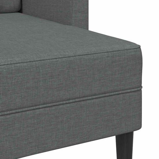 2-Zitsbank Met Ligstoel L-Vormig 125 Cm Stof Donkergrijs