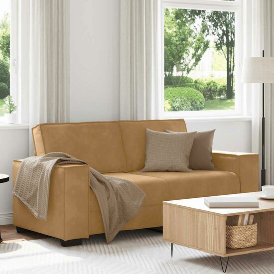 Tweezitsbank Stof 140 cm Bruin